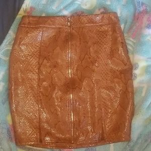 Snake Skin Zip Up Skirt
